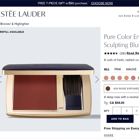 New Estee Lauder Pure Color Envy Sculpting Blush 430 Rose Exposed - Picture 4 of 4